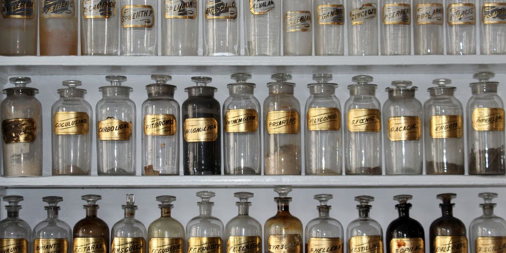 clear glass jar lot on shelf